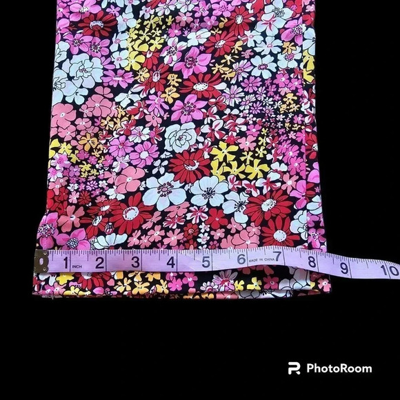 Gemilli Stretch Cropped Pants Floral Cotton/Spandex w/Side Zip Women's Sz 12 - Picture 14 of 14